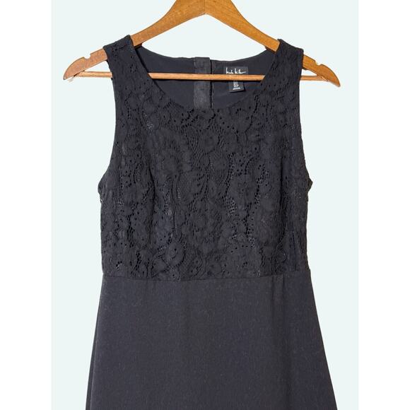 Nicole Miller Dress Women's 4 Floral Lace Bodice Black Closure Back Pearl Button - Picture 6 of 8